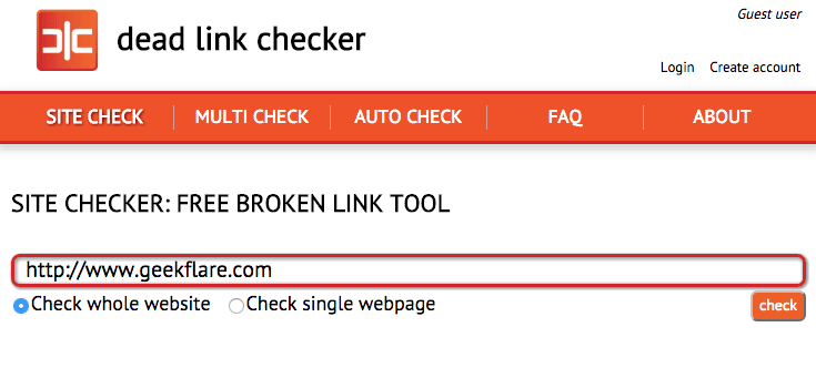 alt = '' Free Dead link Checker''