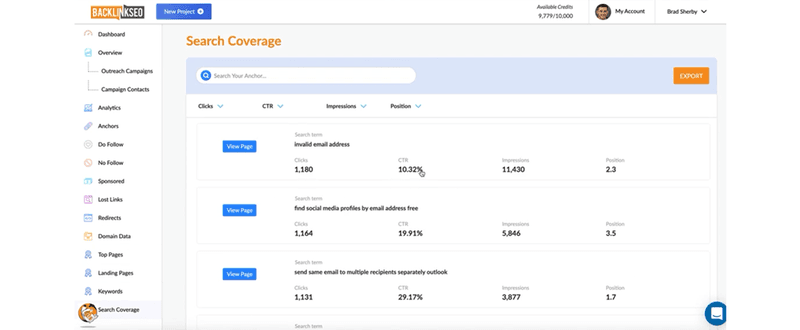 Monitoring backlinks using Backlinkseo