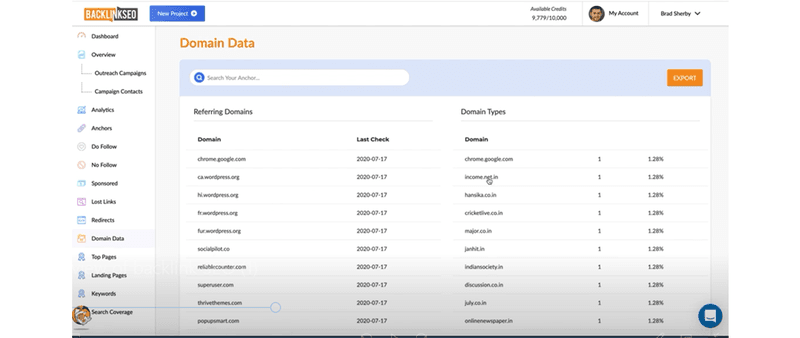 Monitoring backlinks using Backlinkseo