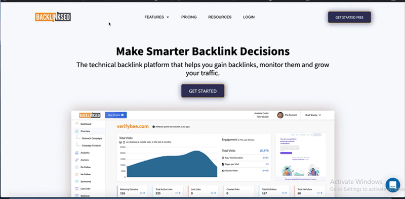 Monitoring backlinks using Backlinkseo