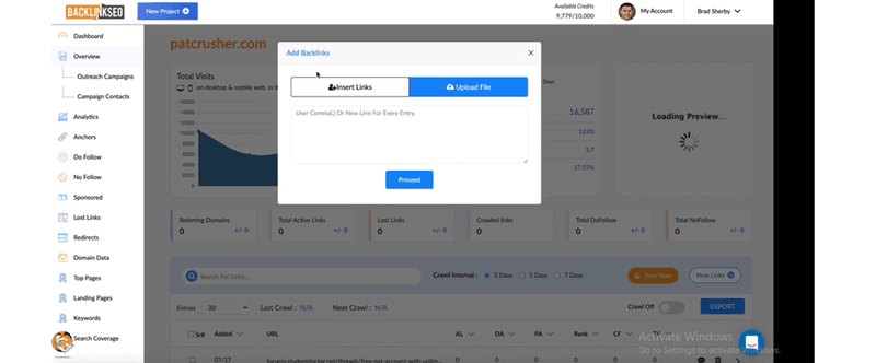 Monitoring backlinks using Backlinkseo