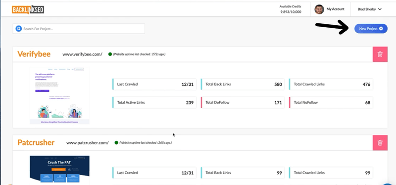 monitoring backlinks using Backlinkseo