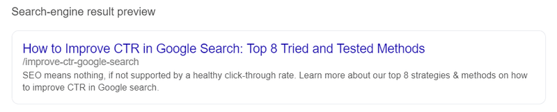 search engine result preview