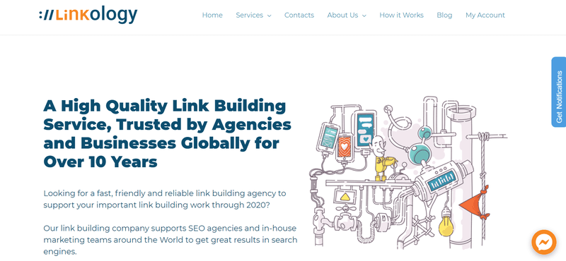 Linkology's homepage