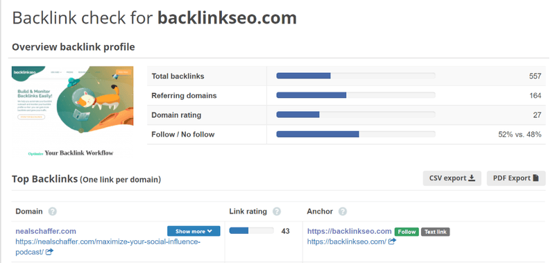 Backlink Checker - Seobility