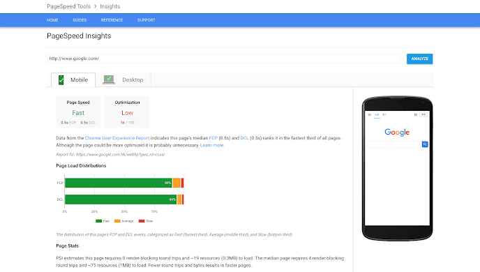 page speed check